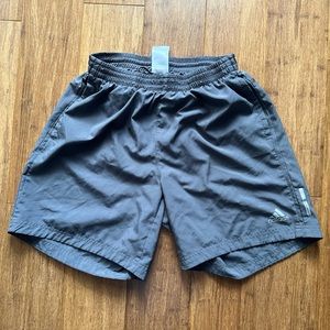Gray Adidas running shorts